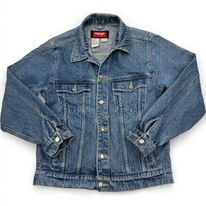 Wrangler Hero Blue Denim Western Trucker Jean Jacket Men's S